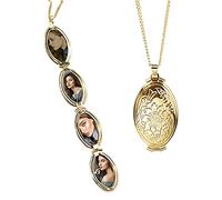 TOFBS Bilder Medaillon zum öffnen mit Kette Rund Blume Damen Herren Halskette Messing Amulett Anhänger mit foto Schmuck (Gold*4 foto)