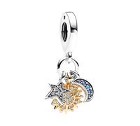 TOFBS Charms Anhänger Damen Sonne Mond Sterne 925 Sterling Silber Zirkonia Bead Charm Schmuck Geburtstagsgeschenke Denkmal für Frauen Freundin Mutter Mädchen (#2)