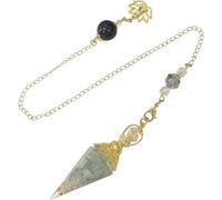 TOFBS Kegelförmiges Pendel Halskette Chakra Edelstein Kristall Heilstein Schmuck Mehrfarbig Vintage Kette