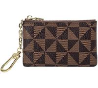 TOFBS Klein Geldbörse Damen PU Leder Portable Zipper Mini Portemonnaie Kurzformat Brieftasche Leichtgewicht Coin Purse Geldbeutel Geschenke für Mädchen Frauen Braun