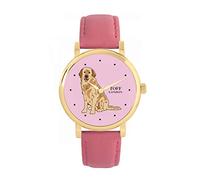 Toff London Beige Golden Retriever Head Hundeuhr 38mm Gehäuse 3atm Wasserdicht Maßgeschneidertes Quarzwerk Luxus Modisch