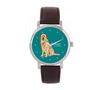 Toff London Beige Golden Retriever Head Hundeuhr 38mm Gehäuse 3atm Wasserdicht Maßgeschneidertes Quarzwerk Luxus Modisch