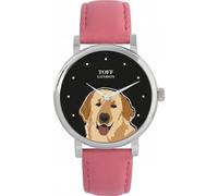 Toff London Beige Golden Retriever Head Hundeuhr 38mm Gehäuse 3atm Wasserdicht Maßgeschneidertes Quarzwerk Luxus Modisch