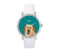 Toff London Beige Golden Retriever Head Hundeuhr 38mm Gehäuse 3atm Wasserdicht Maßgeschneidertes Quarzwerk Luxus Modisch
