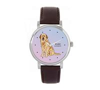 Toff London Beige Golden Retriever Head Hundeuhr 38mm Gehäuse 3atm Wasserdicht Maßgeschneidertes Quarzwerk Luxus Modisch