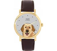 Toff London Beige Golden Retriever Head Hundeuhr 38mm Gehäuse 3atm Wasserdicht Maßgeschneidertes Quarzwerk Luxus Modisch