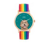 Toff London Beige Labradoodle-Kopf-Hundeuhr