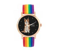 Toff London Braune weiße Border-Collie-Hundeuhr