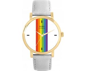 Toff London Pride Linear weiße Schlagstöcke Uhr
