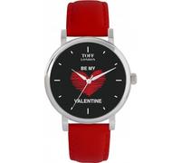Toff London Schwarz mit rotem Herzen Be My Valentine Watch