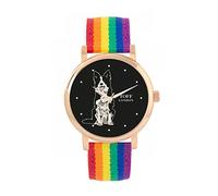 Toff London Schwarz-weiße Border-Collie-Hundeuhr