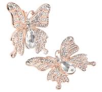 Tofficu 1 Paar Schmetterlings Schuhclips aus Legierung mit Strass Abnehmbare und Leichte Schnallen für High Heels und Hochzeitsschuhe Dekoration für Bankette und Geburtstage