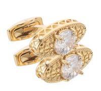 Tofficu 2 Stück Vergoldete Manschettenknöpfe aus Kupfer mit Zirkonia Elegante Französische Hemdenschmuck Accessoires für Herren Komfortabel und Stilvoll bei Geschäftstreffen