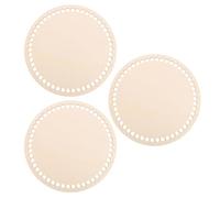 Tofficu 3 Stück Runde Holzböden 20cm Durchmesser mit Löchern Korbboden zum Häkeln und Stricken Natürliche Holz Webstrickbasis für Selbstgemacht Bastelprojekte und Kreuzstich Anfänger