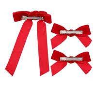 Tofficu 3 Stück Samt Haarschleifen in Rot mit Großem Krokodilklemmen Design Elegante Haarspangen für Mädchen und Teens Vielseitiges Accessoire für Verschiedene Anlässe