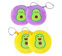 Tofficu 4 Stück Cartoon Münzbeutel für Junge Mädchen aus Flanell Leicht und Schützend für Shopping und Strand Niedliche Aufbewahrungstaschen für Kopfhörer und Kleingeld