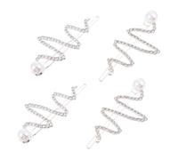 Tofficu 4 Stück Strass Haarspangen mit Wellenform Leichte Kristallhaarspangen aus Zinklegierung und Perlen Elegante Haarklammern für Hochzeiten und Festliche Anlässe