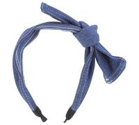 Tofficu Breites Jeans Haarband Damen mit Schleife Polyester Kunststoff Stirnband Modisch Vielseitig für Alltag Partys und Hochzeiten Geeignet