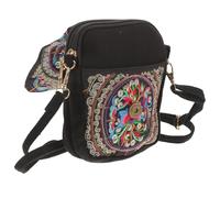 Tofficu Ethnische Gestickte Damen Umhängetasche aus Stoff mit Crossbody Stil zum Aufbewahren von Münzen und Handy zum Reisen und Einkaufen