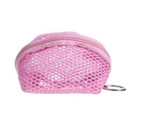 Tofficu Kosmetiktasche aus Nylon mit Netzgewebe und Schlüsselanhänger Weiche und Verschleißfeste Münz Wallet für Abendparty und Hochzeit Rosa