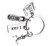 Tofficu Marathon Schlüsselanhänger 6.10X3.00 Zoll mit Inspirierendem Spruch I Can Robustem Metall für Halbmarathon Läufer und Rucksack Dekoration