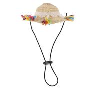 Tofficu Strohhut für Haustierem - Dekorativer Khakifarbener Hundehut aus Langlebigem Material Universeller Sommerhut für Hunde und Katzen Accessoire für Fotoshootings und Partys
