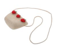 Tofficu Strohtasche Umhängetasche für Mädchen Kreative Handgefertigte Schultertasche aus Stroh Modisch und Praktisch für Strand und Shopping