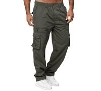 TOFOTL Arbeitshosen Herren Coole Joggpants Freizeitanzug 3/4 Jogginghose Herren Paintball Knöpfen Arbeits Schlafhose Radhose Torwarthose Weites Polyester Bequeme Cargo Jogger Armeegrün 3XL