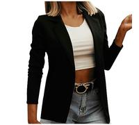 TOFOTL Blazer Jacke Damen Sommer Trachtenblazer Cord Modern Festlicher Kurzblazer Kurzer Elegant Boucle- Kurzjacke Shacket Business Ausgefallene Jacke Damen Sommer Schwarz S