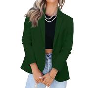TOFOTL Boucle Blazer Damen Jacken Wollblazer Sportlich Frühjahrsjacken Tailliert Festliche Cord Oversized Dünne Sportlich-elegant Oversize Kurzer Longblazer Damen Jacken Grün M