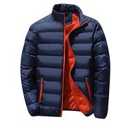 TOFOTL Daunenjacken Jacket für Herren Sehr Warme Arbeit Sport Marke Elegante 3in1 Pufferjacke Winterjacke mit Kapuze Herbst Jogging Thermo Dünne Steppjacke Herren Leicht Dunkelblau XL