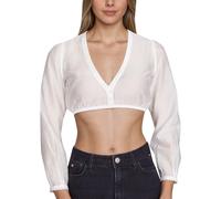 TOFOTL Dirndlbluse Schwarz Größe Chiffon Rüschen Oktoberfest Bluse Gr 50 Damen Oktoberfest Bordeaux Lang Oktoberfestbluse Grosse Grössen Trachten Mieder Weiß XL