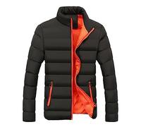 TOFOTL Dünne Steppjacke Herren Übergrößen Ultraleicht Kurz Fit mit Kapuze Pilotenjacke Usa Elegant Pufferjacke Winter Zip Herbst Outdoor Daunenjacken für Herren Coole Winterjacke Herr Orange XXL