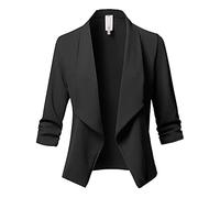 TOFOTL Festlicher Damen-Blazer Anzug Sportlich Sommerblazer Sommer Kurzjacke -elegant Sakko Festliche Strickblazer Dünne Karierte Lang Karierter Kurzmantel Anzug Damen Sportlich Schwarz XXL