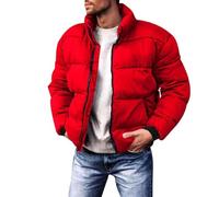 TOFOTL Herren-Winterjacken Fahrrad Skijacke Modern Zip Daunen Puffer Jacke Langer Ultraleichte Arbeits Extrem Warme Sehr Warme Snow Daunenparka Herren Steppjacke Winter Rot L