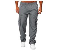 TOFOTL Jogginghose Herren Baggy Taschen Tactical Maler Tweed Modern Fahrradhose Langgröße Cargo Pants Industrie Arbeits Jogger Punk Polyester Freizeithose Herren Dunkelgrau L