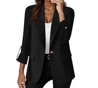 TOFOTL Kurze Jacke Damen Oversize-Strickjacke Lang für Strickjacke Lang Strickmantel Flauschige Pullover Elegant Mantel Mode Damne Lange Strick Cardigan Damen Schwarz L