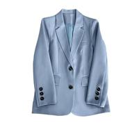 TOFOTL Kurzer Blazer Damen Jacken Festlich Cord Frühjahrsjacke Modern Ausgefallene Blusenjacke Kariert Übergang Kurzmantel Elegante Karierter Tweed Damen Jacken Blau XXL