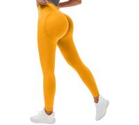 TOFOTL Leggings Shape High Waist Yogahose Damen Baumwolle Kuschel Sportkleidung Kurz Caprihosen Hüfthose Baumwollhose Wanderleggings Tanzhose Schlag Gemütliche Hose Elegant Damen Cellulu Orange M