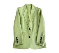TOFOTL Longblazer Damen Jacke Sommer Casual Sommerblazer Elegante Kurz Oversized Leichter Tailliert Leichte Boucle Leinenblazer 3/4 Arm Kurzer Jacke Damen Sommer Hellgrün M