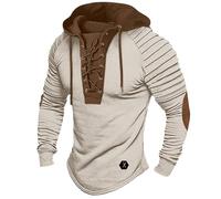 TOFOTL Männer Hoodies mit Kapuze Herren Winter Kapuze Elegant Army Rennrad Trikot Feinstrickpullover Dünne Pullunder Jagd Strickpulli Oversize Pullover Herren Khaki XXL