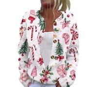 TOFOTL Norweger Strickjacke Damen Norwegermuster Christmas Chrismas Xmas Sexy Weihnachts Cardigan Weihnachts Edel Weihnachtspullover Damen Wolle Weihnachtsklamotten Lichtrosa S