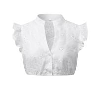 TOFOTL Oktoberfest Kleidung Für Frauen Arm Dirndlbluse Langarm Schlicht Langarmbluse Modern Vintage Transparente Hochgeschlossenes Chiffon Bluse Weiß Weiß XXL