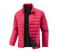 TOFOTL Puffer Jacket Arbeitswinterjacken Herren mit Kapuze Winterjacke Steppjacke Winter Jacket Sportliche Jogging Flauschige Usa Sehr Warme Zip Long Arbeit Wander Daunenjacke Herren Rot 4XL
