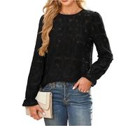 TOFOTL Spitzen Oberteile Damen Top Sexy Transparentes Oberteil Modische Zur Hochzeit Transparentes Viktorianische Netz Mesh Spitzenshirt Damen Going Out Viktorianische Bluse Schwarz XXL