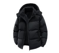 TOFOTL Steppjacke Ohne Kapuze Sportliche Vielen Taschen Puffer Jacket Herren Winterjacke Warm mit Kapuze Jacken Coole Sehr Warme Kurz Warme Leichte Arbeit Daunenmantel Herren Schwarz 3XL