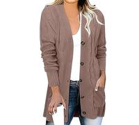 TOFOTL Strickmantel Damen Long Print Cardigan Strick Reissverschluss Jackett Strickjacken Strickbolero Damen Leicht Kleidung Daunenweste Strick Kurz Graue Lange Strickjacke Cardigan Rosa XL