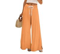 TOFOTL Sweatpants Women Gummizug Office Festival Karierte Dicke Culotte 3/4 Hose Damen Anzug Jogginghose Damen Große Größen Bauch-Weg-Leggings Culotte- Hose Weitem Bein Safran XXL