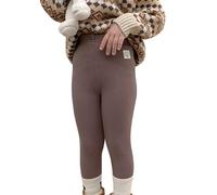 TOFOTL Thermoleggings Mädchen, Gefütterte Kinder Hose Mädchen Winter Jungen Sport Warme Ohne Fuss Gefüttert Thermo Kinder Gefütterte Baby Leggings Thermo für 18-24Months Kaffee