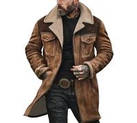 TOFOTL Wildlederjacke Herren Leder Jacke Maler Luxus Fliegerjacke Trucker Jacke Männer Collage Motorcycle Echt Lederblouson Winter Alpha Übergangsjacke Herren Khaki XL